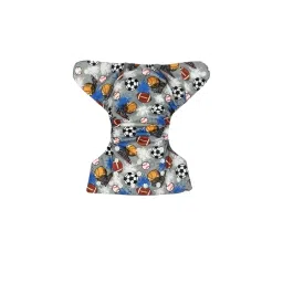 Laee cute "Reusable Cloth Diapers for Babies with Inserts – Adjustable, Washable & Eco-Friendly (Pack of 2)" (skyblue+grey) image 2