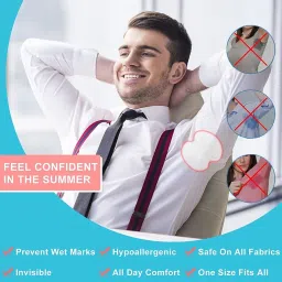 EcommerceHub™ Disposable Underarm Sweat Pads, Armpit Sweat Pads for Women and Men [50 PCS],Disposable Underarm Pads for Sweating Women,Comfortable,Non Visible,Long-Lasting. image 2