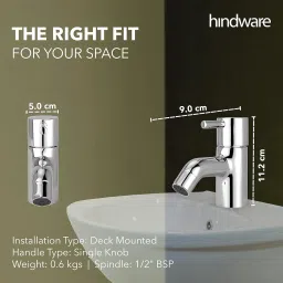 Hindware F280001CP Flora Pillar Type Water Tap, Wash Basin Tap, Brass with Chrome Finish | 12-Year Manufacturer Warranty image 5