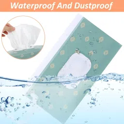 SNOWIE SOFT® 4Pcs Baby Wipes Storage Pouch Reuseable PVC Pouch with Flip-up Zip-lock Wet Wipes Dispenser Travel Storage Universal for Wet,Tissues,24x13.5cm image 3