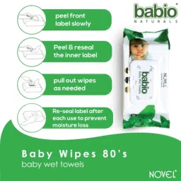 NOVEL Baby Wet Wipes/Pack With Lid (Pack of 4-80 Sheet) image 5