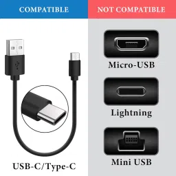 Geekria Type-C Headphones Usb-C Replacement Power Charging Cord Short Charger Cable, Compatible With Sony Wh-1000Xm4 Wh-1000Xm3 Wh-Xb910N Xb900N Wh-Ch710N H910N Xb700 Ch510 (Black, 30Cm) image 3
