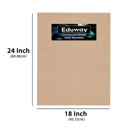 Eduway® A2 MDF Board Board Wood Sheet for Craft Art - 18x24 Inch, 4mm Thick, Pack of –6 - Premium Pine Cardboard for Artists, Art and Craft Students - Hard Cutout in Small and Large Sizes (45x60 cms) image 1