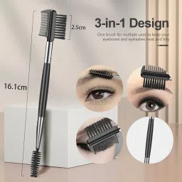 Eyebrow Brush Eyelash Separator Brow Comb & Lash Spoolie Professional Eye Makeup Tools beautiful separated lashes. (3 Pieces Set) image 3
