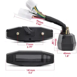 WHALETAIL Universal Motorcycle Speedometer 6 Gear 12000 RPM Km/h MPH Mini LCD VA Screen Digital Motorcycle Speedometer, Odometer, Tachometer image 4