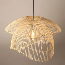 Habere India-All the Cultures Fabricating India Bamboo Lampshade | Cane Lamps | Wicker Lamps | Cafe Lights | Rattan Ceiling Lamps | Rattan Lamp Light (01) image 2
