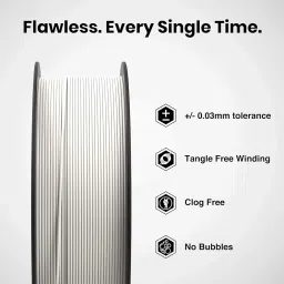 NUMAKERS PLA+ 3D Printer Filament, 1.75mm, Dimensional Accuracy +/- 0.03 mm, 1 kg Spool (2.2 lbs), Compatible with Most FDM Printers (Cool White) image 3