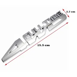 Full Time 4WD 3D Metal Sticker for Kwid 2020 to 2023 Year Onwards Models of Ren-Ault Car 4 Wheel Drive Logo Badges for All Cars & Trucks - Chrome (15.4CM x 2.6CM) image 1