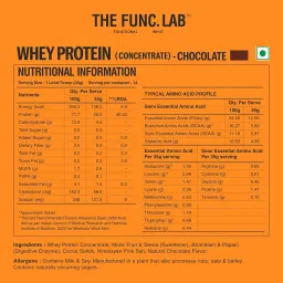 The Func. Lab Whey Protein Concentrate - Vanilla Flavor | 500g | Grass‑Fed, 26g Protein, 6.11g BCAA per Scoop | High Protein Supplement for Muscle Growth, Digestion and Absorption Support image 3