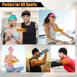 BISMAADH Headband for Women, Versatile Solid Headband Hair Wrap Multi-Style Casual Sports Headwear, Stretchy Breathable Moisture Wicking Microfiber Head Wrap for Workout, Running, Yoga image 3