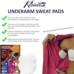 (Pack of 10) Disposable Underarm Sweat Pads for Men & Women – Highly Absorbent, Cotton, Anti-Allergic, Anti-Bacterial, Odor-Control Sweat Pads with Peel-Off Adhesive image 2