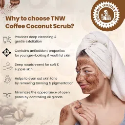 TNW-The Natural Wash Exfoliate Coffee Coconut Scrub For Face & Body, De Tan Removal, Blackhead Remover, Remove Dirt & Dead Skin From Neck, Knees, Elbows & Arms | Suitable for All Skin Types 100g image 2
