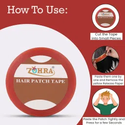 Hair Patch Tape| Hair Wig Tape| Double-sided| Waterproof| Transparent| For Base Protection & Easy Cleanup| Maximum hold upto 2 days| Very Low Residue Tape| 25 Meter| image 3