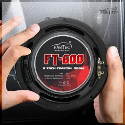 FABTEC 6Inch Coaxial 3way Speaker for Car 320w Peak Power Bass woofer 4ohm Black(Set of 2) image 2