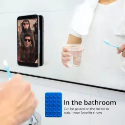 CERLINK Suction Phone Case Grip for Mobile Phone, Silicone Adhesive Sticker 24 Cup Strong Gripper Compatible with Mirror,Marble,Glass (Grey,Black) image 2