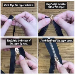 10PCS Number 5 Zippers Replacement Reversible Pulls Sliders Zips with U-shape Stop Kit for Outdoor Tents and Double-Sided Clothes (5PCS Black and 5PCS Silver) image 1