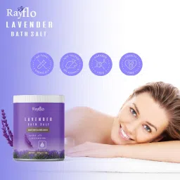 Rayflo Lavender Bath Salt - Infused with Epsom Salt and Lavender Oil for a Soothing and Relaxing Bath - 500 Gm - Rejuvenate Your Senses with Pure Relaxation image 2