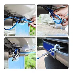 WolkomHome Heavy Duty Tow Ropes 4M 5 Tons Wire Cable High Strength Hook Steel Wire Trailer Car Emergency Towing Rope for Maruti Baleno image 4