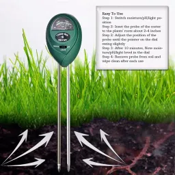 Blue Ocean PH Meter to Soil Testing 3-in-1 Water Moisture Hydroponic Solar Care Plants Soil Sensor for Testing PH Acidity, Moisture, Sunlight Intensity, Indoor Outdoor Garden Farm Lawn Plant Flower image 2