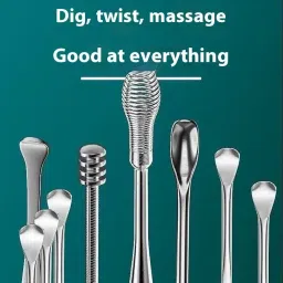 QUIRA Professional Ear Wax Removal Tool Kit, 6-Piece Stainless Steel Set with Storage Case, Silver image 3