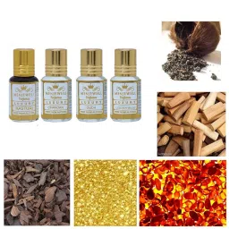 Kasturi Musk ChandanEKhaas Golden Musk Oudh Wooden Musk Perfume Floral Attar 6 Ml Pack Of 4 g, 50 gram image 2