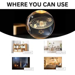 Illuminate Dreams: 3D Galaxy Crystal Ball Night Lamp for Bedroom- Bedroom Decor Crystal Lamp, Ideal Birthday Gift for Teens, Multi-Design Galaxy Model (Galext Solar Ball) image 1