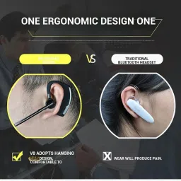 Drumstone 𝟏𝟓 𝐘𝐞𝐚𝐫𝐬 𝐖𝐚𝐫𝐫𝐚𝐧𝐭𝐲 Bluetooth V5.0 Headset with Mic, Noise Cancellation & Magnetic Charging – Wireless Earpiece for Gym, Sports, Driving – Compatible with All Bluetooth Devices image 4