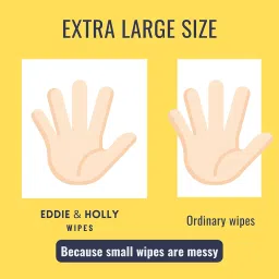 Eddie & Holly 99.9% Water Baby Wet Wipes | 2X Larger & 3X Thicker | 100% Plant based Fabric | Unscented | Zero Rash Wipes | Wipes for New Born Baby & Mother | Suitable for Sensitive Skin (4 X 60) image 2