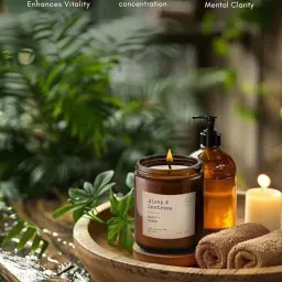 EM5™ Sleep & Destress Aromatherapy Scented Candle | Cacao & Orris | 100% Natural Wax & Lead Free Wick | Upto 30 Hours of Clean Burning | Smokeless & Non-Toxic Candles | 100gm image 4