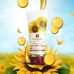 Ningen Sunflower Sunscreen SPF 30 I For all Skin Types (100g) | Goodness of Wheat Germ, Liquorice and Geranium I No White Cast, Water Resistant, Broad Spectrum Protection I Irritation & Praben Free image 1