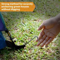 HASTHIP® 10 Pack Tent Stakes, 6.7 Inches Tent Stakes for Camping L-shaped Ground Nail for Tent, Heavy Duty Iron Galvanizing Tent Stakes image 4