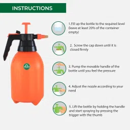 TrustBasket Pressure Sprayer (2 Liter) - Orange | Pressure Spray Bottle for Plants | Gardening Water Pump Sprayer image 5