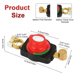 STHIRA® Battery Disconnect Switch 275A Top Post Car Battery Cut Off Switch 12-48V On/Off Heavy Duty Disconnect image 1