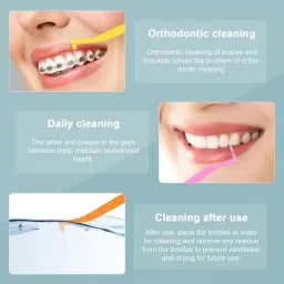 Sendria 20 Pcs L-Shaped Interdental Brushes | Portable Dental Picks for Deep Cleaning Between Teeth | Angled Soft Bristles for Plaque Removal | Reusable Oral Care Tool with Caps (20) image 2