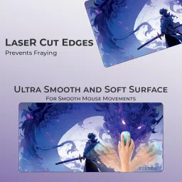 BESTOR Anime Series DragonWarrior Anime Mouse pad with Anti-fray Stitching, Waterproof Surface & Non-Slip Rubber Base Stitched Edges Gaming Mouse Mat for Laptop (60cmx34cm) image 1