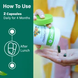 OZiva Hair Vitamins Capsules for Hair Growth |100% Natural with Biotin, Iron, DHT Blocker & Vitamin E I Clinically Proven Hair Growth Supplements for Women & Men (3 Months, Results Pack), 250 grams image 4