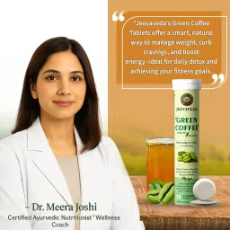 Jeevaveda Green Coffee Effervescent Tablets – Craving Control Formula with Green Coffee Bean Extract, Natural Caffeine, 400mg – 15 Tablets image 2