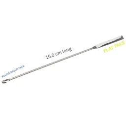 AANIJ® Micro Spatula wire Type 6 inch or 150 mm Stainless Steel One Side Spoon and One Side Flat For Laboratory Pack of (2) image 3