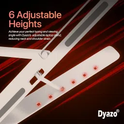 Dyazo 6 Angles Adjustable Aluminum Ergonomic Foldable Portable Tabletop Laptop/Desktop Riser Stand Holder Compatible for MacBook, HP, Dell, Lenovo & All Other Notebook (Silver) image 1