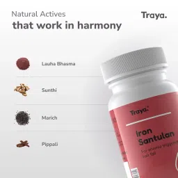 Traya Iron Santulan | Ayurvedic Supplements for Iron Deficiency & Anemia-Related Hair Fall | Boost Hemoglobin Levels | Reduces Fatigue, Improves Stamina & Controls Hairfall | 60 Tablets image 2
