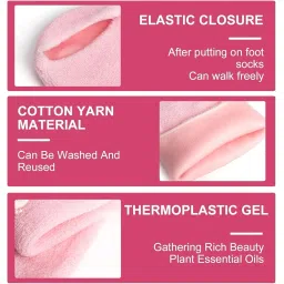 Silicone Moisturizing Spa Gel Socks for Women and Men - Dry Cracked Feet and Heel Repair With Natural Oil and Vitamin E (Multicolor) (Standard) image 3