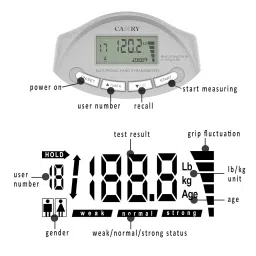 CAMRY Digital Hand Dynamometer Grip Strength Measurement Meter 198Lbs / 90Kgs Auto Capturing Electronic Hand Grip Power image 2
