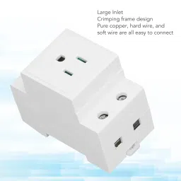 DIN Rail Socket Protective Outlet Distribution Panel Suitable Rail Installation Flame Retardant Nylon (US AC110‑250V 15A) image 5