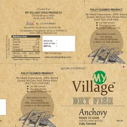 My Village Dry Anchovy Fish (Without Head and Tail). Fully Cleaned Nethali. Ready to Cook Anchovies, (250g) image 1