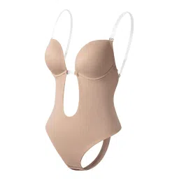 merishopp Women Backless Bodysuit V Neck Body Shaper for Wedding XL Skin Color|Clothing, Shoes & Accessories | Womens Clothing | Clothings & Sleep |1X Women Backless Bodysuit image 2