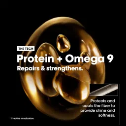 L'Oréal Professionnel Absolut Repair Shampoo & Mask for Dry & Damaged Hair - 300ml+250ml | Professional Routine for Strenghthening & Repairing Hair, Protein & Omega-9, For Men & Women image 2