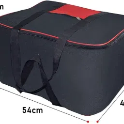 Just Mart 2 Pack Moisture Proof Nylon Medium Size Underbed Storage Bag For Clothes (54 x 46 x 28 cm) - Black, Rectangular (Pack of 2) image 2