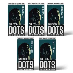 Bold Care 404 Extra Dots Condoms for Men - Elevate Pleasure with Every Touch - 50 Condoms (Pack of 5) image 1