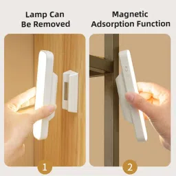 BKK Plastic Rechargeable 3 Color Light Touch Lamp With Warm LED, Eye Care, Mobile & Stationary Holder - Dual Purpose Desk Light (White) image 4