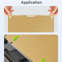 Creality Official Ender 3 V3 Plus Build Plate Gold Textured Surface 315x310mm PEI Sheet Flexible Removable Spring Bed Plate for K1 Max, Ender 3 V3 Plus, Ender 3 S1 Plus(Without Magnetic Base) image 2